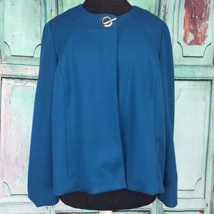 Charter Club Jacket L Toggle Gold Clasp Blazer